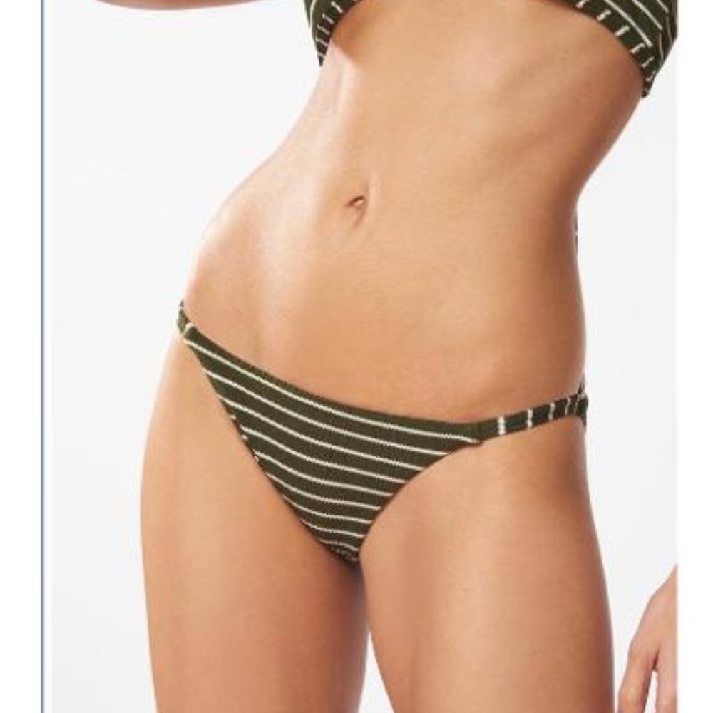 Red Carter, Strapped Side Hipster Bikini, Olive, L